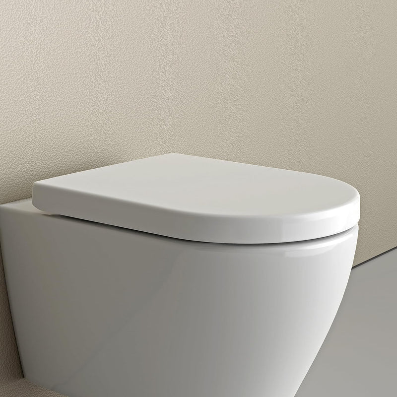 WC-Sitz mit Absenkautomatik U1002 Weiss, abnehmbarer Toilettensitz aus Duroplast, Ersatz-WC-Brille S