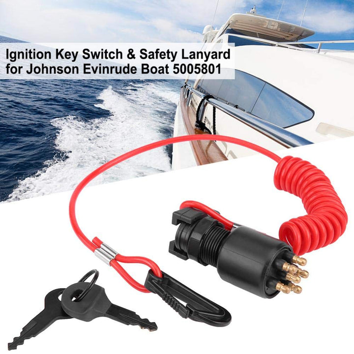 Zündschlüsselschalter mit Sicherheitsleine für Johnson Evinrude Boat OE 5005801