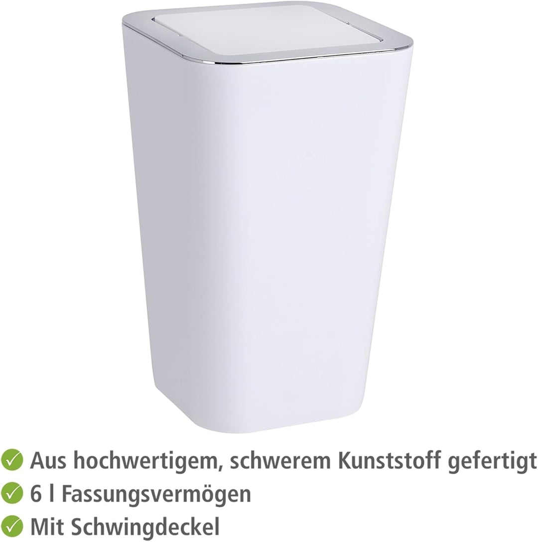 WENKO Kosmetikeimer Mod. Candy 6 lrt., Hygieneeimer, Badezimmer-Mülleimer mit Schwingdeckel ideal fü