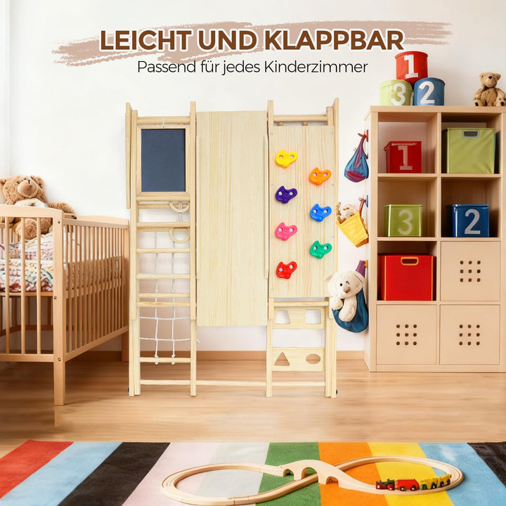Maxi Klettergerüst Indoor, 10 in 1 Multifunktional Klettergerüst für Kinder, Montessori Indoor-Spiel