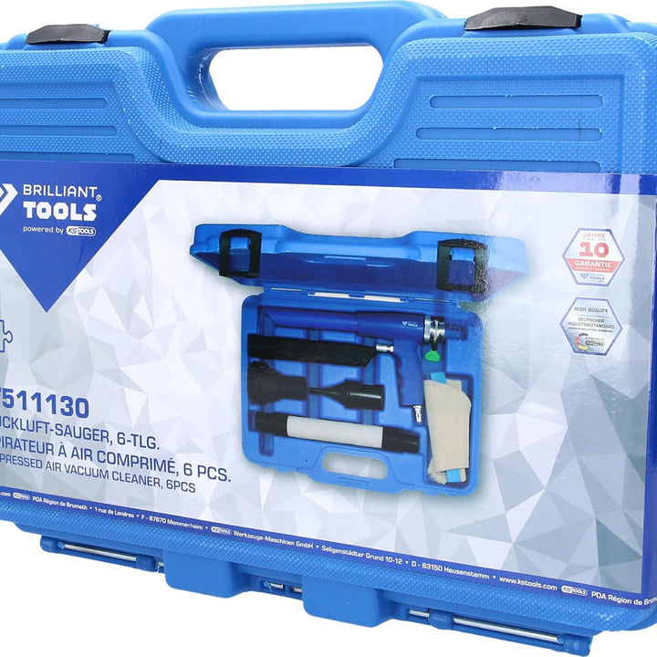 BRILLIANT TOOLS BT511130 Druckluft-Sauger, 6-tlg. [Powered by KS TOOLS]
