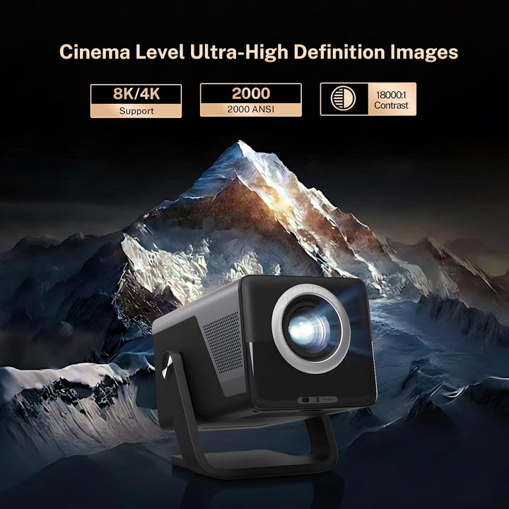 [Native 1080P/2000 ANSI/KI-Sprachassistent] Smart Beamer mit Android 14 OS 4K-Unterstützung X7 Proje