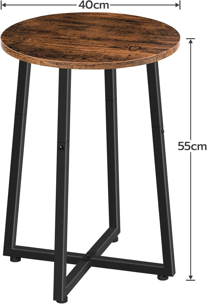 HOOBRO Beistelltisch, Couchtisch mit Stabilem X-Förmigem Metallrahmen, 40 cm Nachttisch Kleiner rund