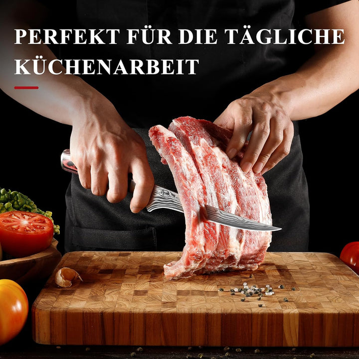 Sunnecko Filetiermesser 18CM Profi Küchenmesser - Ultra Scharfe Messer für Schneiden, Fischmesser Au