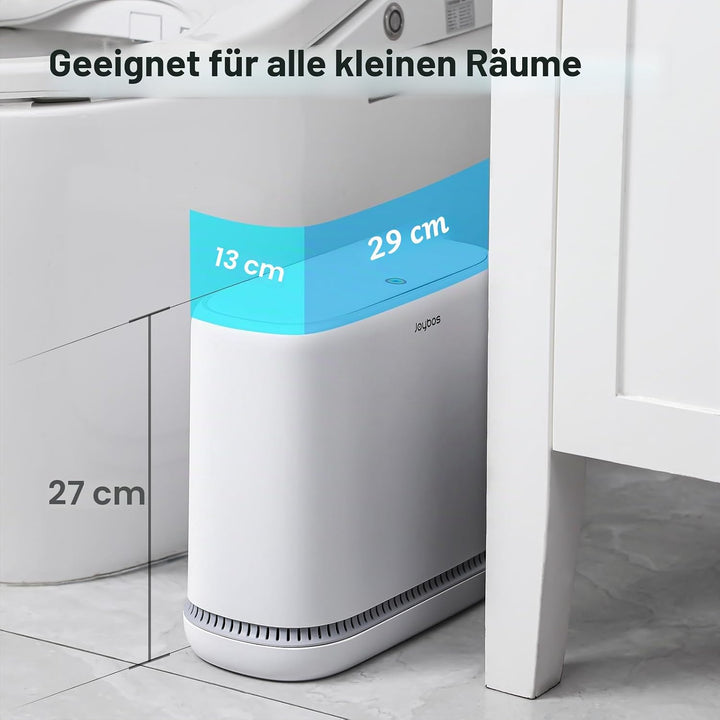 JOYBOS Badezimmer-Mülleimer, Adsorptionsmülleimer mit Druckdeckel, 10 l, hundefest, schmaler Kunstst