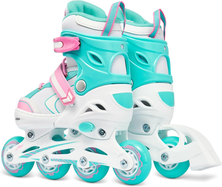 Kinder Inline Skates Inliner Raven Lia verstellbar mit LED Leuchtrad 30-33 (18-20,5cm) Raven Lia Min