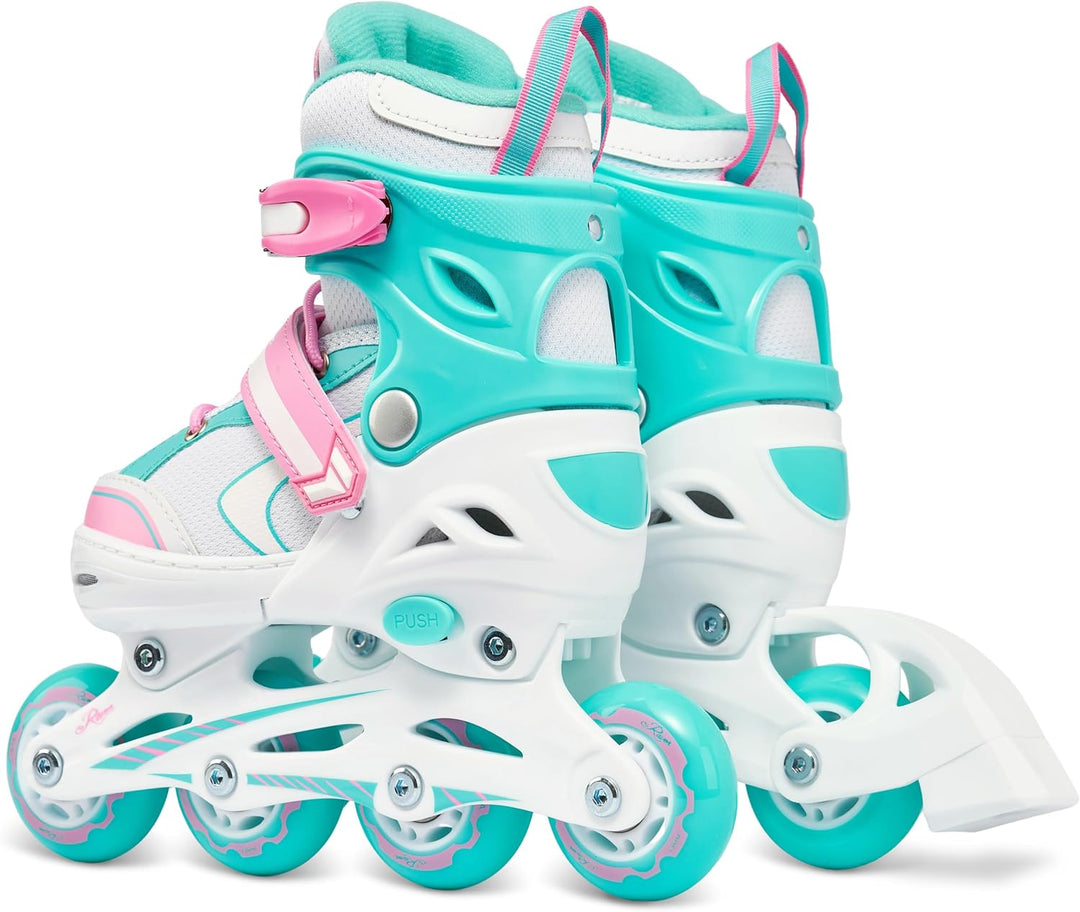 Kinder Inline Skates Inliner Raven Lia verstellbar mit LED Leuchtrad 34-37 (20,5-23,5cm) Raven Lia M