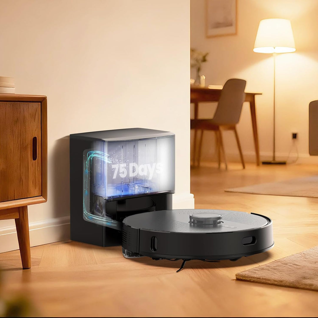 Saugroboter mit Wischfunktion, Staubsauger Roboter mit Absaugstation 3.5L, 8000Pa Saugkraft, LiDAR N