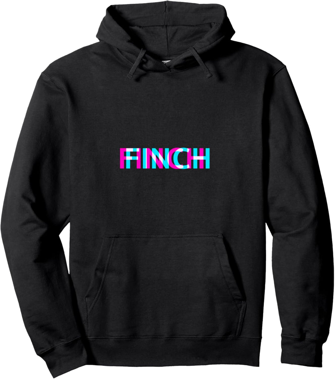 Finch, Cool Bird Edgy Glitch Ästhetische Kunst Pullover Hoodie