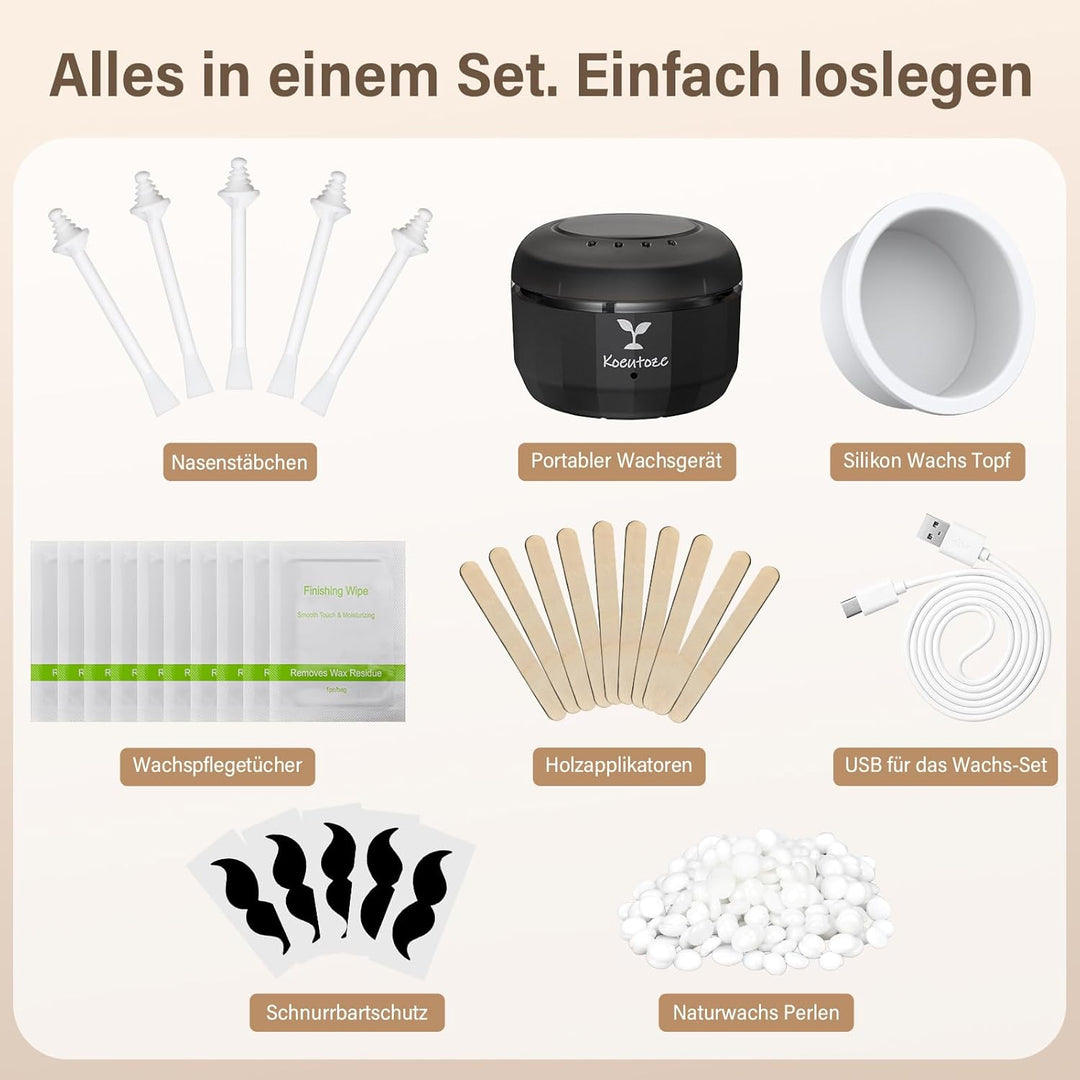 Nasenhaarentferner für Männer und Frauen, Nasenwachs Männer Waxing Kit mit 100g Wachsperlen, 5 Nasen