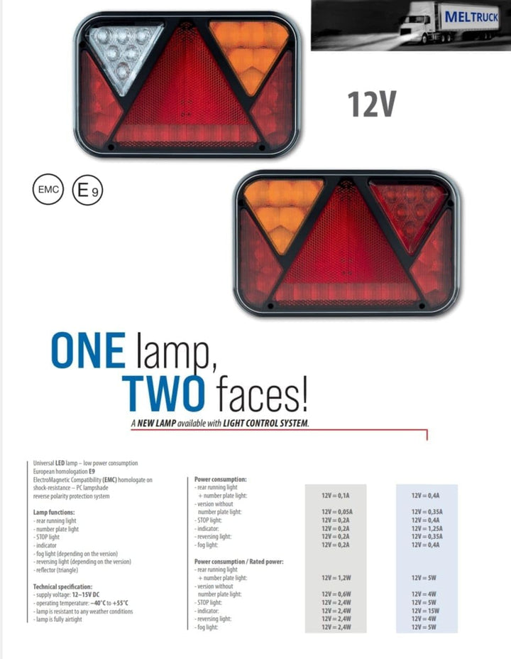 Anhängerbeleuchtung SET LED Rückleuchten 12V LED Umrissleuchten 7 polig Kabel 5,3 m