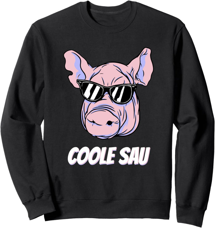 Coole Sau mit Sonnenbrille Schwein Sweatshirt