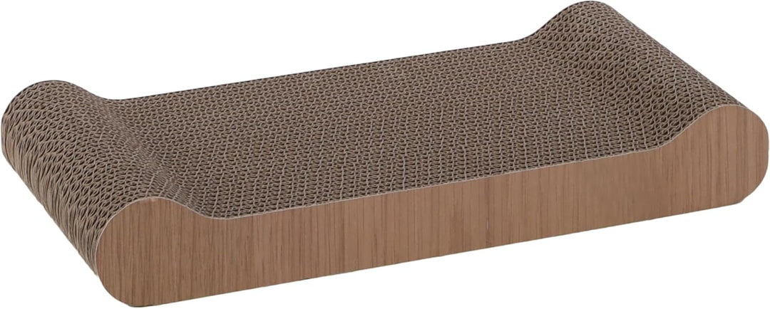 Kratzbrett – Kratzpappe für Katzen – Flamingo Woka Braun – 49x22,5x7 cm – mit Catnip – beidseitig ve
