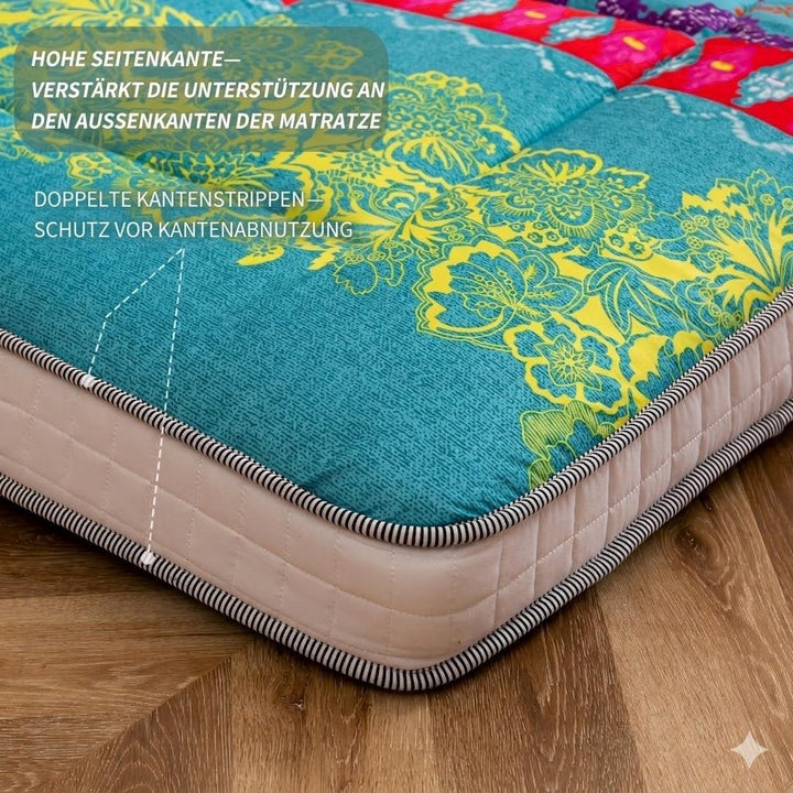 MAXYOYO Böhmische Retro Futon Matratze - Vintage Blumenmuster japanische Bodenmatratze - rollbar ver