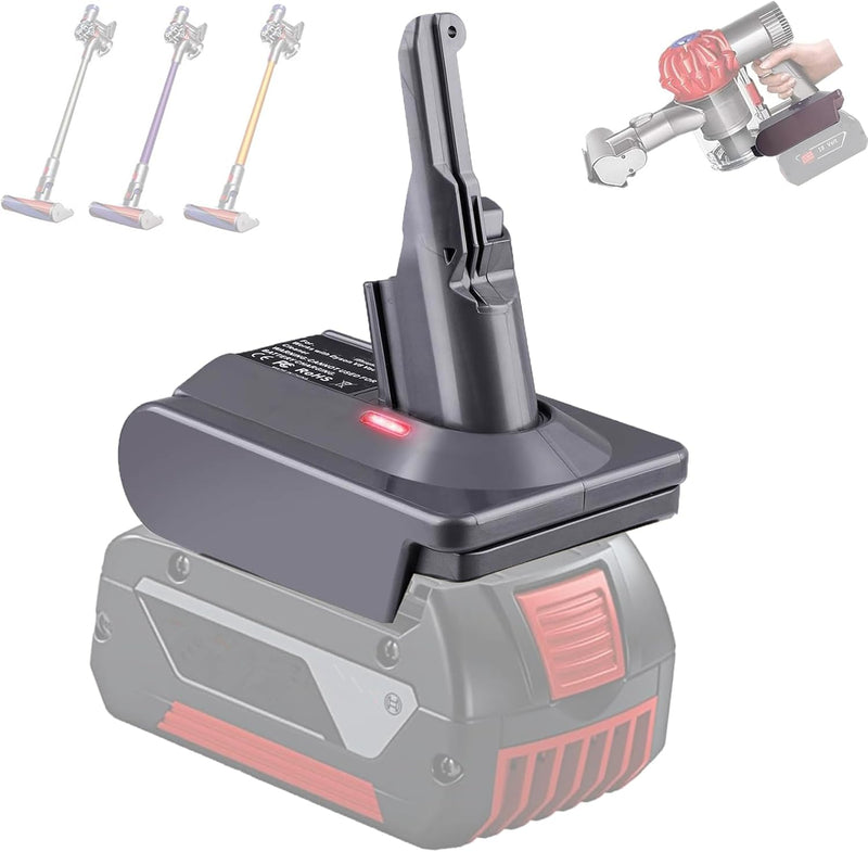 JJXNDO für Dyson V8/V7 Akku Ersatz, V8/V7 Adapter für Bosch Professional 18V System Akku GBA Li-Ione