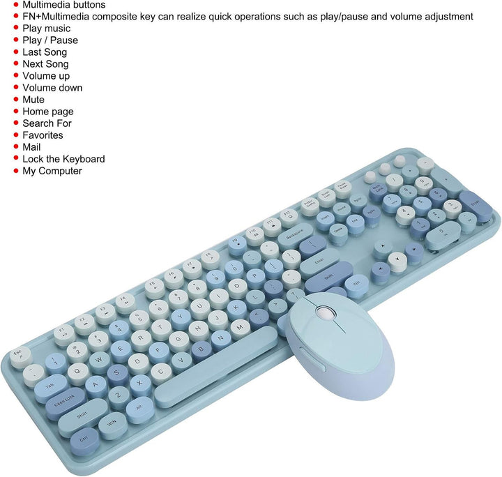 VBESTLIFE Drahtlose Tastatur, Tastatur mit einzigartigem Design, mechanische Tastatur, Retro-Design,
