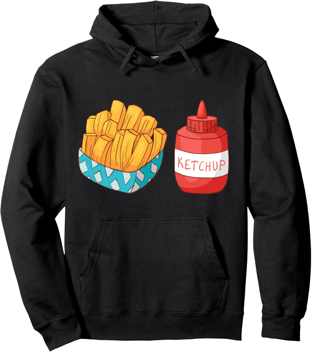 Fritten Pommes frites Ketchup Fast Food Imbiss French Fries Pullover Hoodie