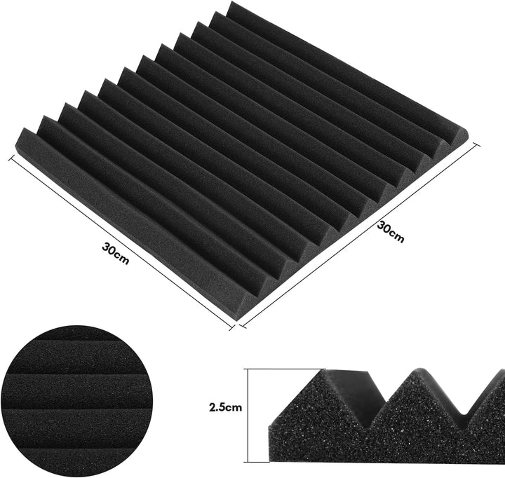 24 Stück Akustikschaumstoff Noppenschaumstoff für effektive Schalldämmung – Selbstklebende Schallsch