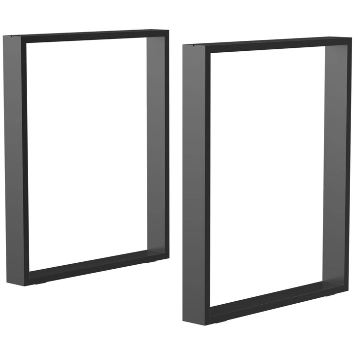 HOMCOM Tischbeine, 2er-Set Tischkufen, Möbelfüsse aus Vierkantprofilen, 60 x 72 cm Tischgestell für