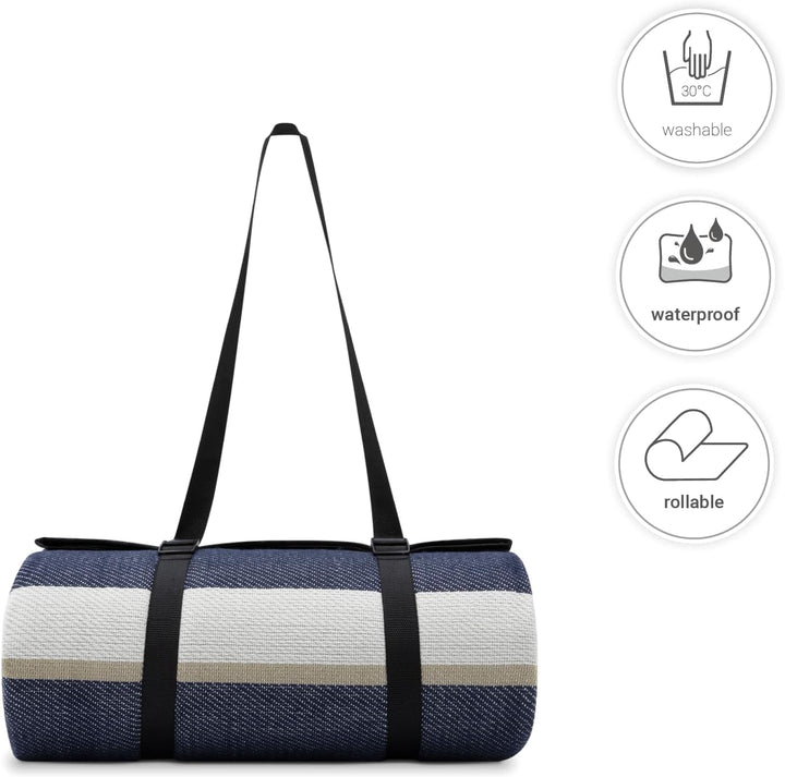 Paco Home Picknickdecke Campingdecke XXL Strand Picknickdecke Wasserdicht Mit Tragegriff Leicht Komp