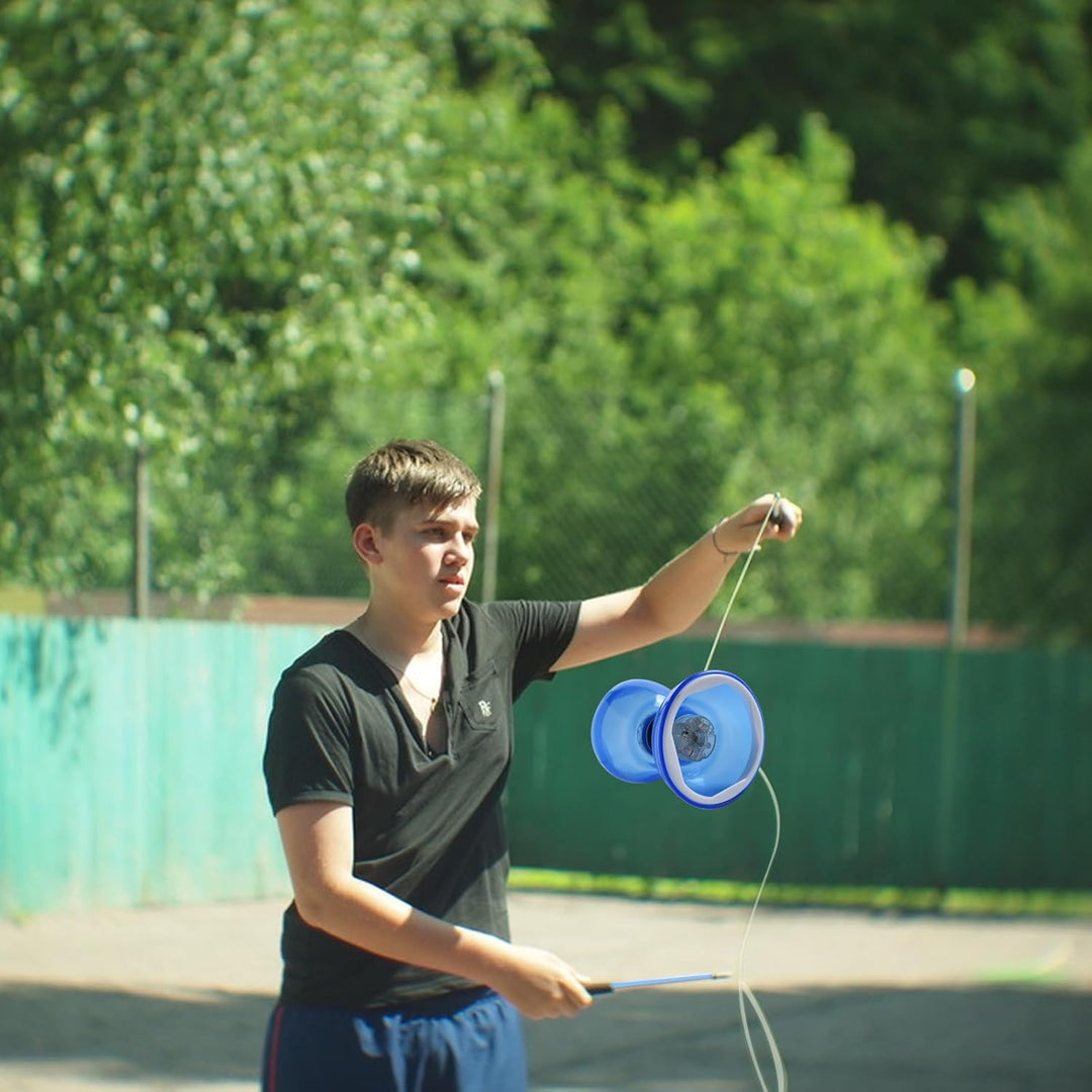 SagaSave Dreifachlager-Yoyo Diabolo Spielzeug mit professioneller Stange, langlebige transparente Be