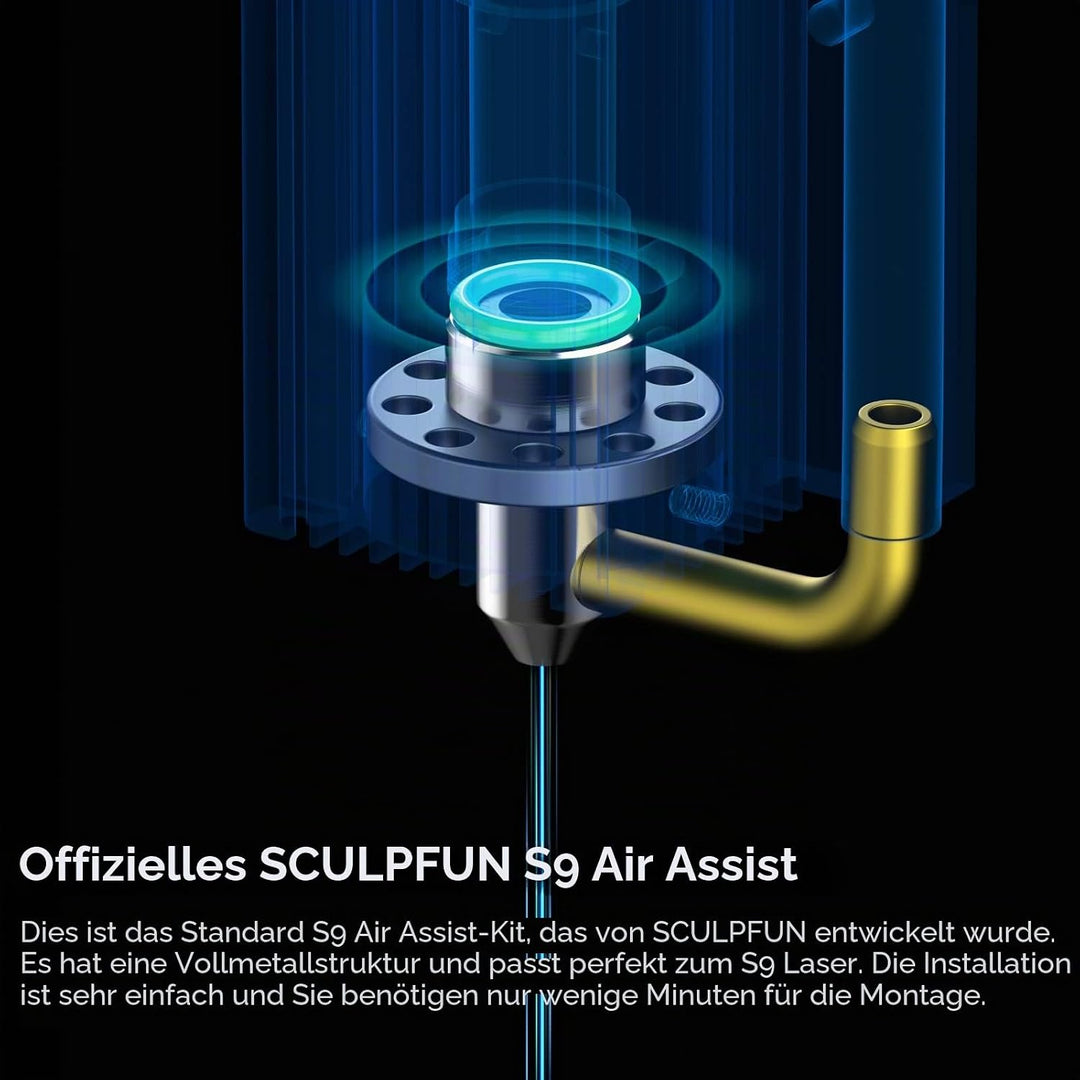 SCULPFUN S9 Luftunterstützungs-Düsenkit für Lasermaschine, Hochgeschwindigkeits S9 Air Assist Nozzle
