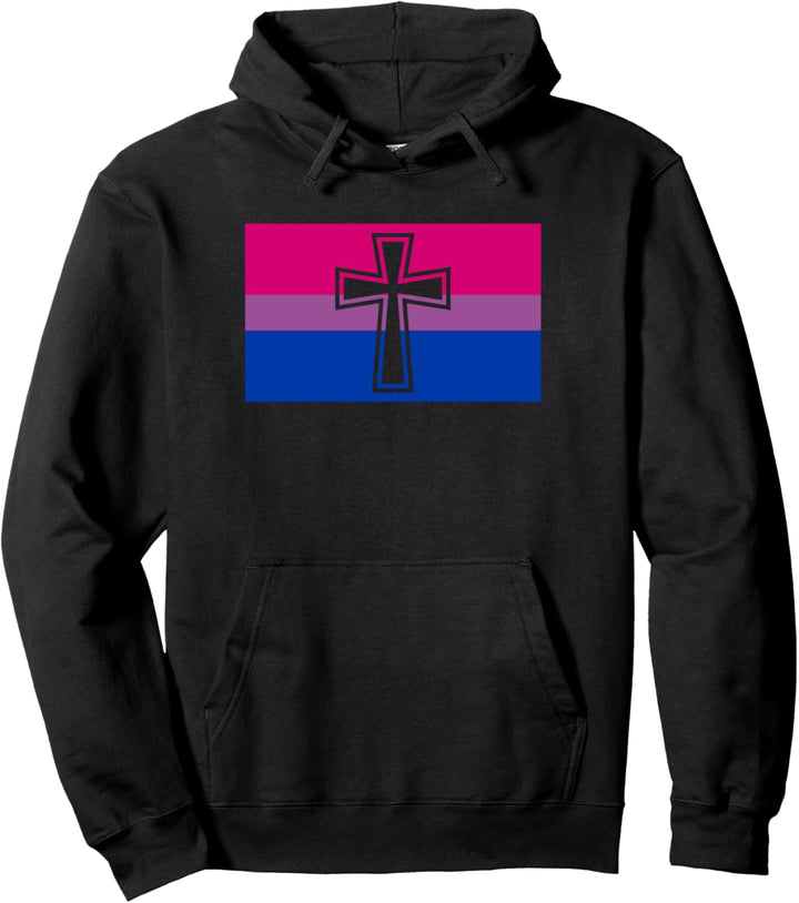 Christian LGBTQ Ally Cross Gay Bisexual Pride Flag Queer Pullover Hoodie