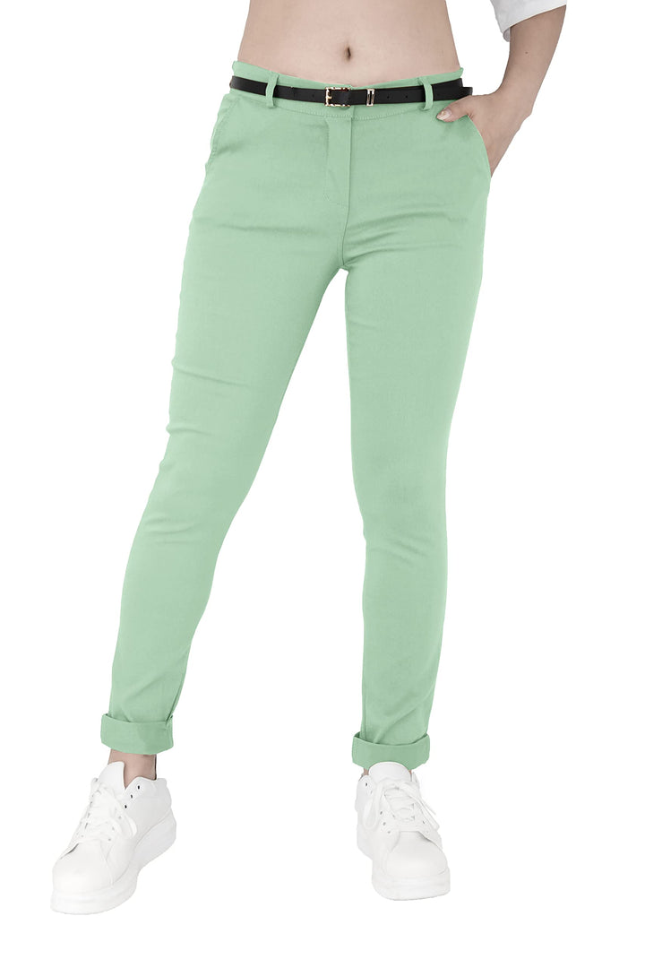 JOPHY & CO. Elastische Damen-Chino-Hose mit Gürtel (Artikelnummer: 3008)