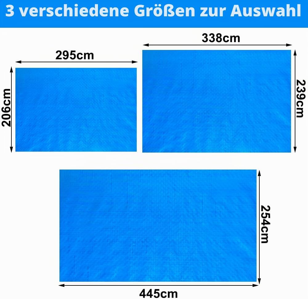 Junhui Poolunterlage Rechteckig Pool, Pool Grundtuch, Pool Schwimmbecken Matte Bodenmatte, Wasserdic