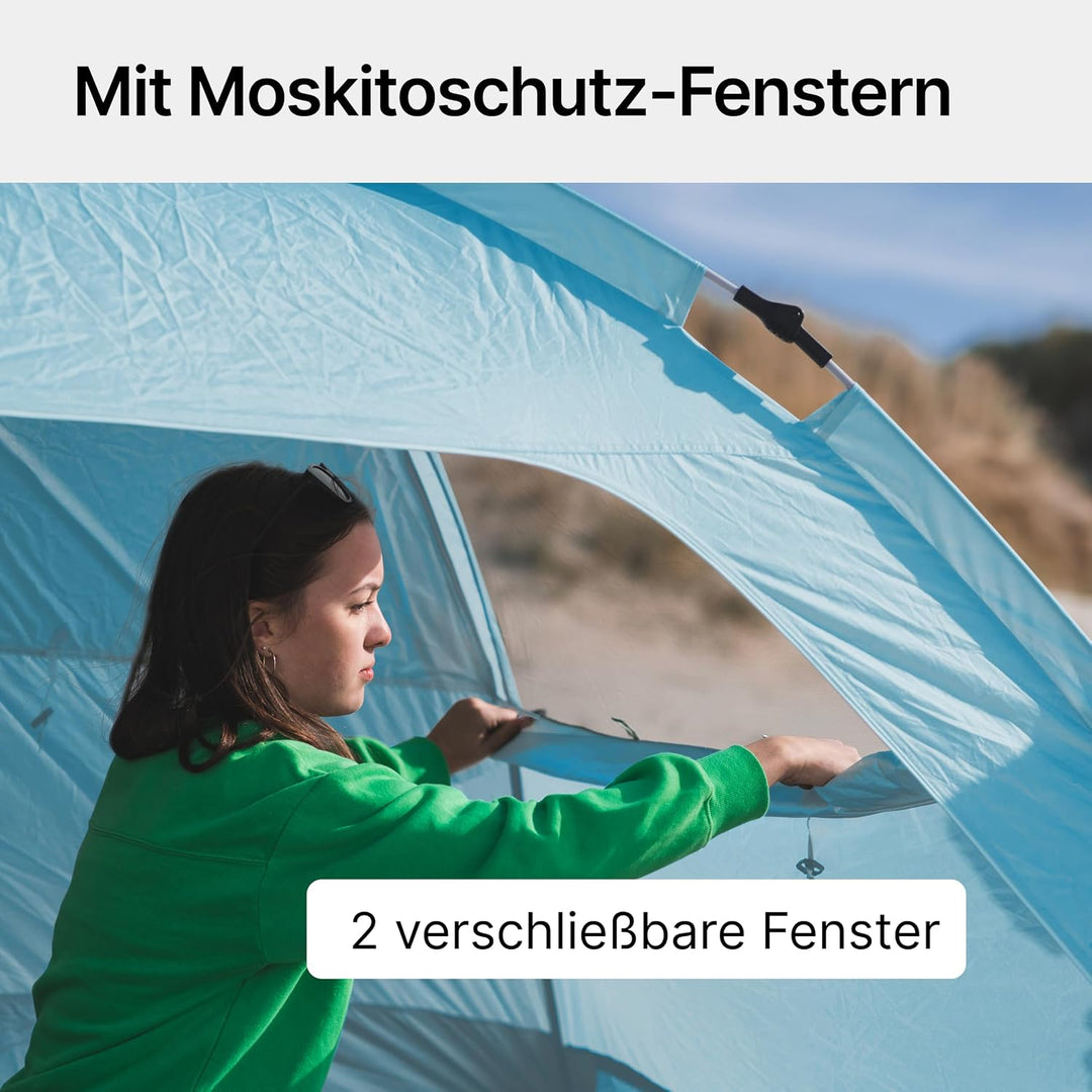 qeedo Quick Palm Strandmuschel mit UV-Schutz (UV80), kleines Packmass, schnell aufzubauender Sonnens