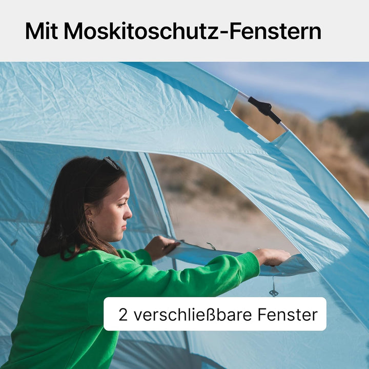 qeedo Quick Palm Strandmuschel mit UV-Schutz (UV80), kleines Packmass, schnell aufzubauender Sonnens