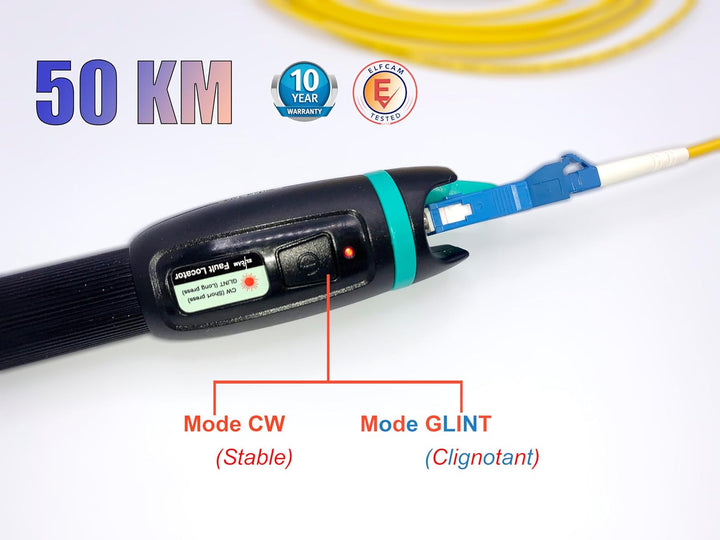 Elfcam® - Universal FTTH VFL optischer Stift, optische Fehlersuche, Lieferung mit Adapter SC männlic