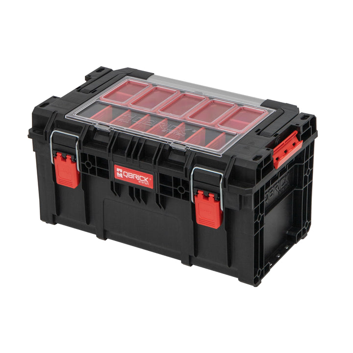 Qbrick System Werkzeugkoffer Prime Toolbox 250 Expert Black Werkzeugkasten mit 7 Behälter Robust IP6