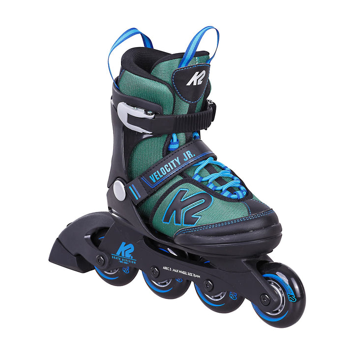 K2 Skates Jungen Inline Skates Velocity JR B, Black - Blue - Green, 30G0826 L (EU: 35-40 / UK: 3-7 /