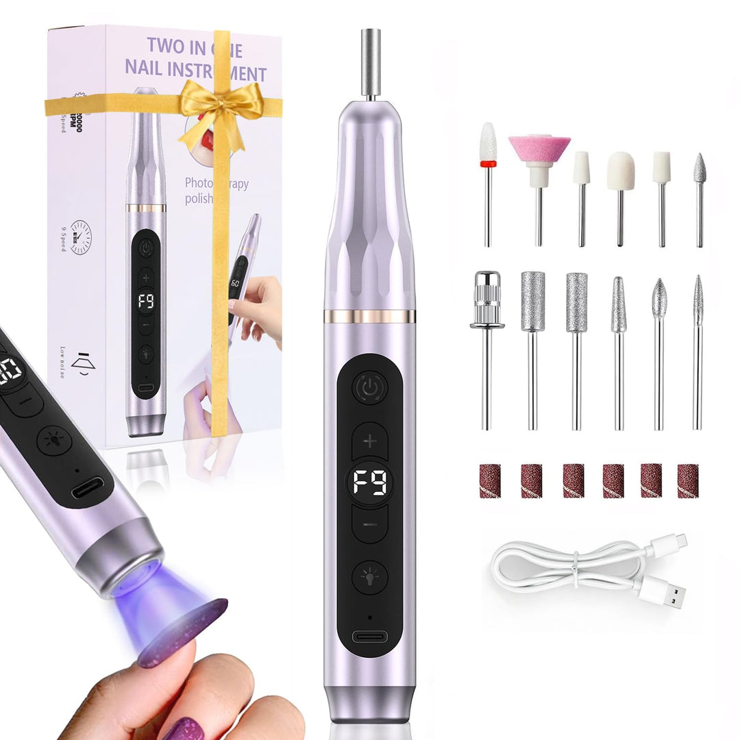 Tragbar Nagelfräser Kabellos 12 in 1 Professionell Elektrische Maniküre Pediküre set USB Wiederaufla