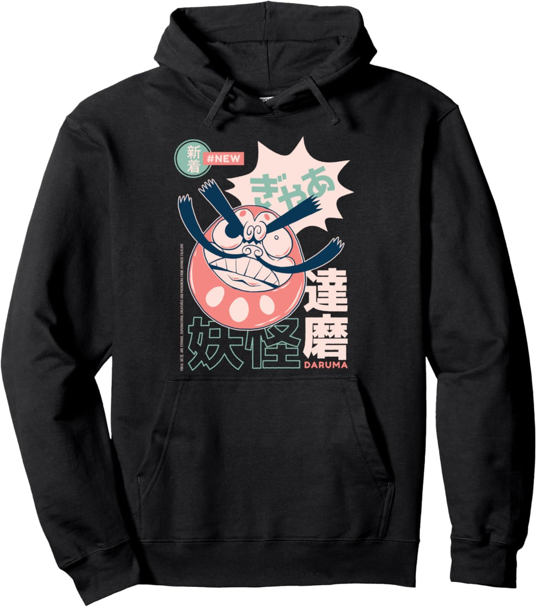 Japanischer Yokai Anime Daruma Talisman Glücksbringer Pullover Hoodie