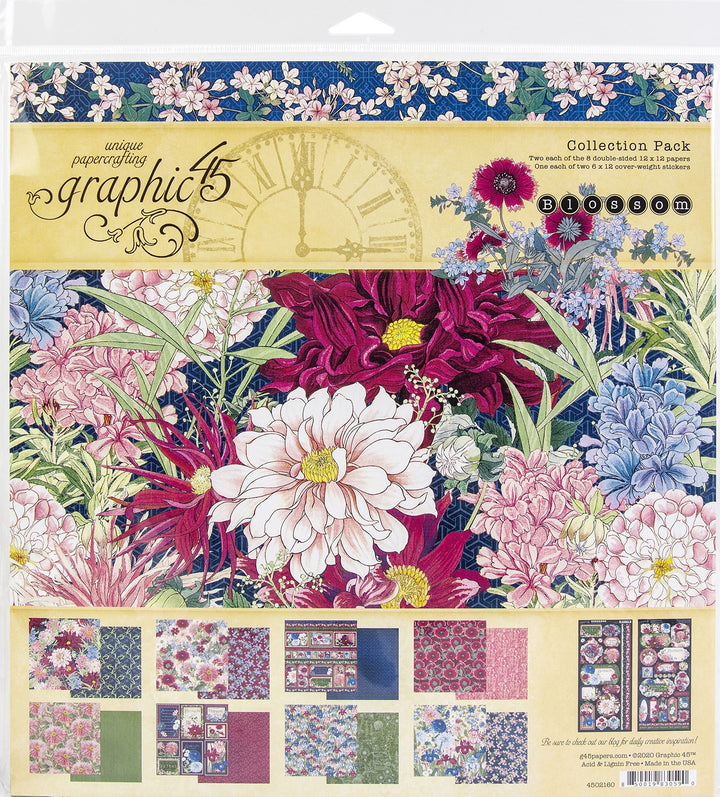 Graphic 45 Collection Pack 12"X12"-Blossom