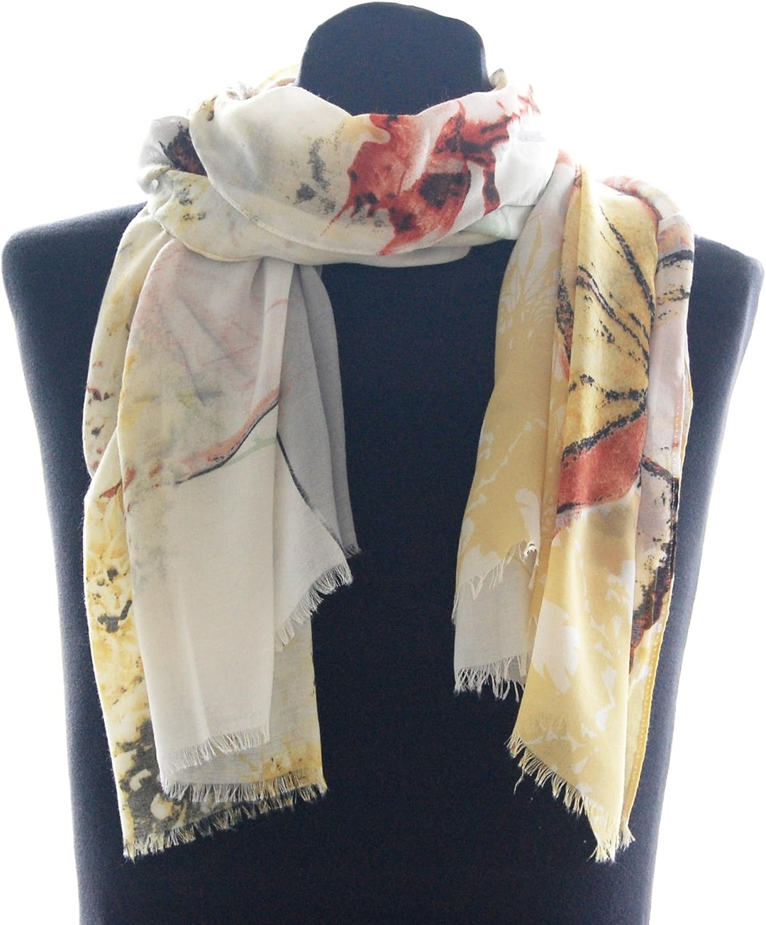 Striessnig Wien – Damen Schal Tuch, schickes Damentuch mit Schmetterlingen und Blumen, Farbenmix aus