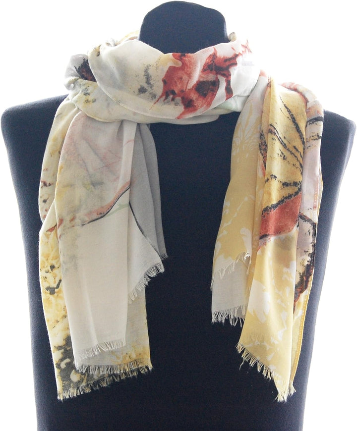Striessnig Wien – Damen Schal Tuch, schickes Damentuch mit Schmetterlingen und Blumen, Farbenmix aus