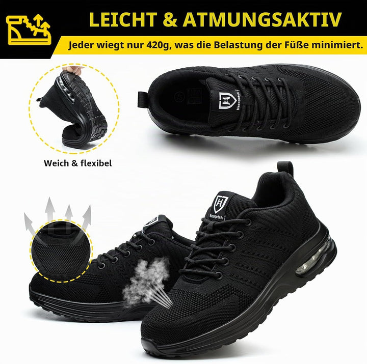 Baofular Arbeitsschuhe Herren Sicherheitsschuhe Damen Leicht Sportlich Stahlkappenschuhe rutschfest