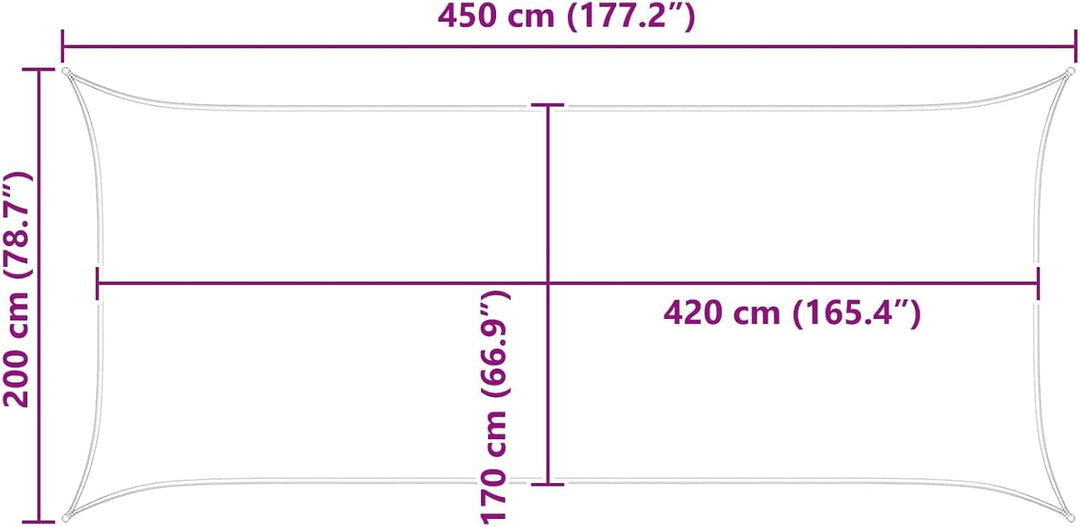 vidaXL Sonnensegel Gelb und Weiss 4,5 x 2 m 100% Polyester Oxford, Outdoor Schatten, UV-beständig, r
