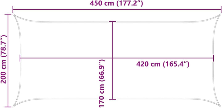 vidaXL Sonnensegel Gelb und Weiss 4,5 x 2 m 100% Polyester Oxford, Outdoor Schatten, UV-beständig, r