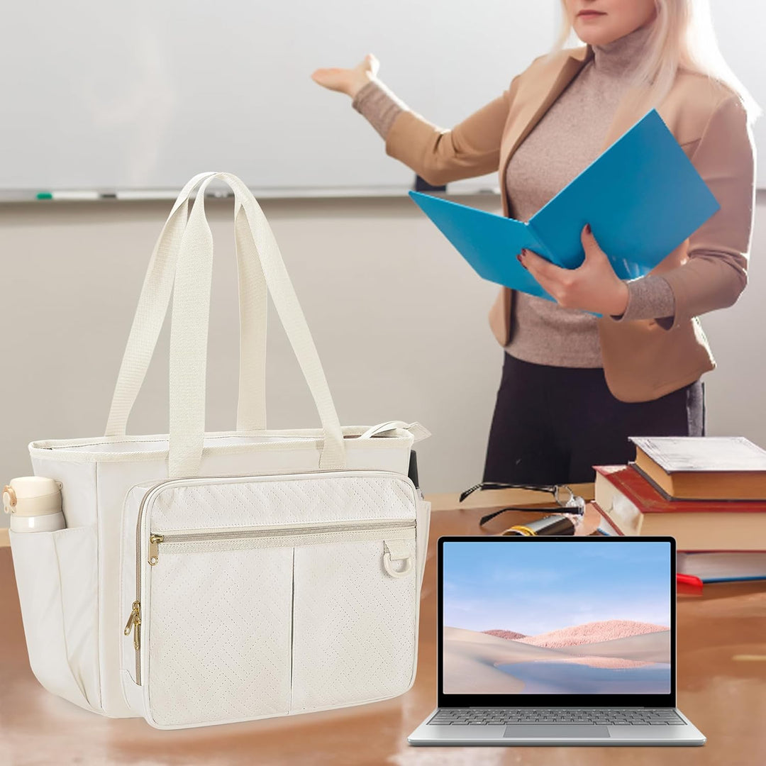 Tragetasche für Lehrer mit Akkordeon-Aktenfach, grosse Arbeitstasche für Lehrerinnen für Frauen, Bei