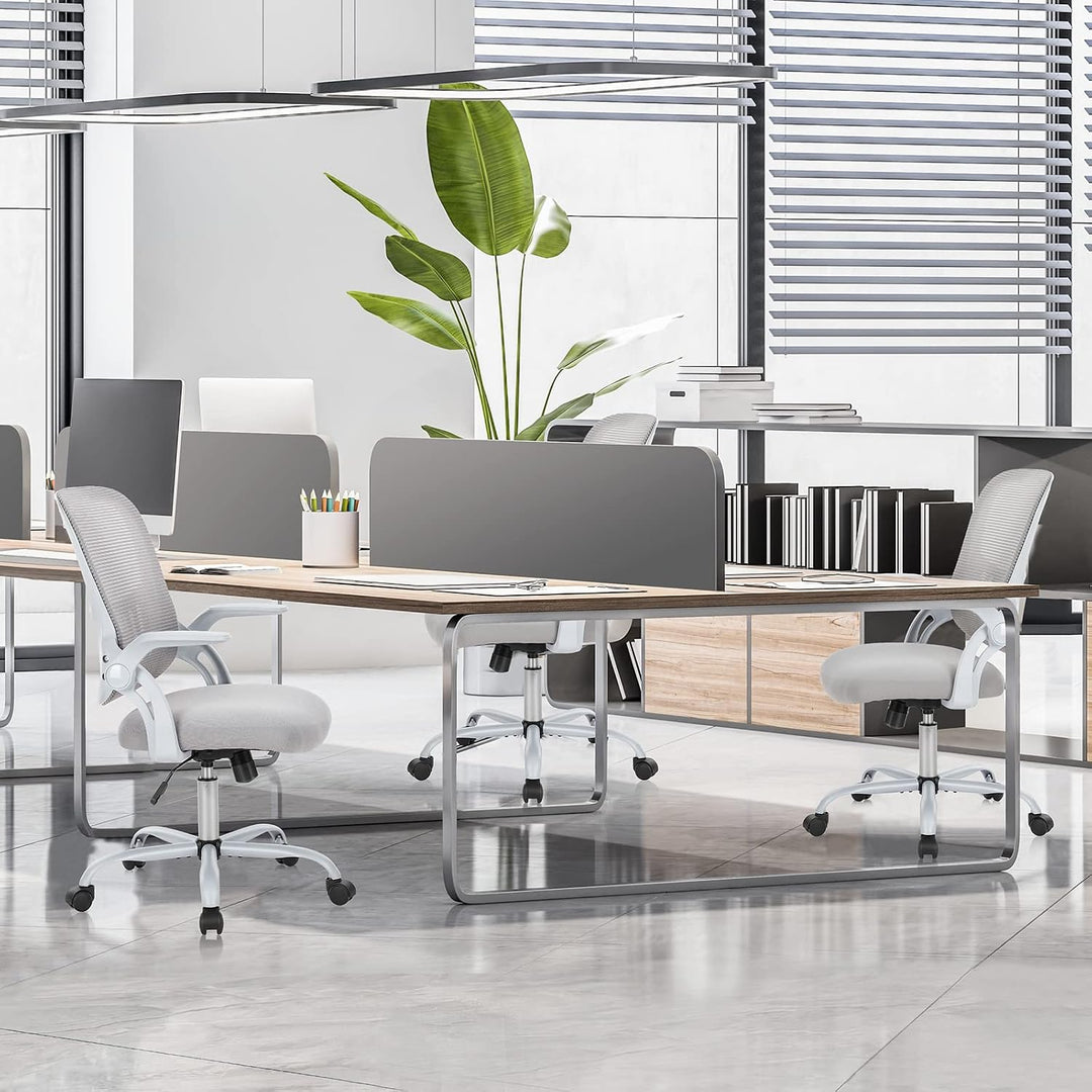 DUMOS Bürostuhl Ergonomisch, Schreibtischstuhl mit Lendenwirbelstütze, Verstellbaren Armlehnen Drehs