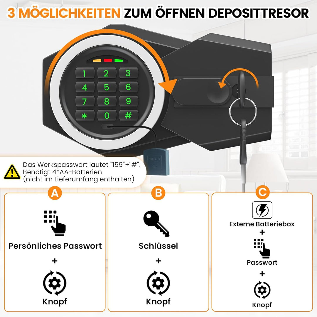 52L Einwurftresor für Kommerziell mit Schneller Speicher, Einwurfschlitz SafeTresore mit Feuerfester