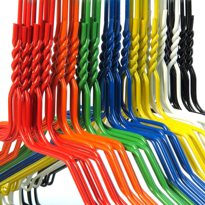 Hangerworld 100 Verzinkte Drahtkleiderbügel 40 cm mit Bunter Pulverbeschichtung Metall Kleiderbügel,