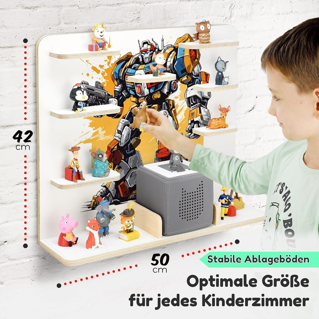stadtecken Kinder Regal für Musikbox I Geeignet für die Toniebox und ca. 50 Tonies I Perfekte Aufbew