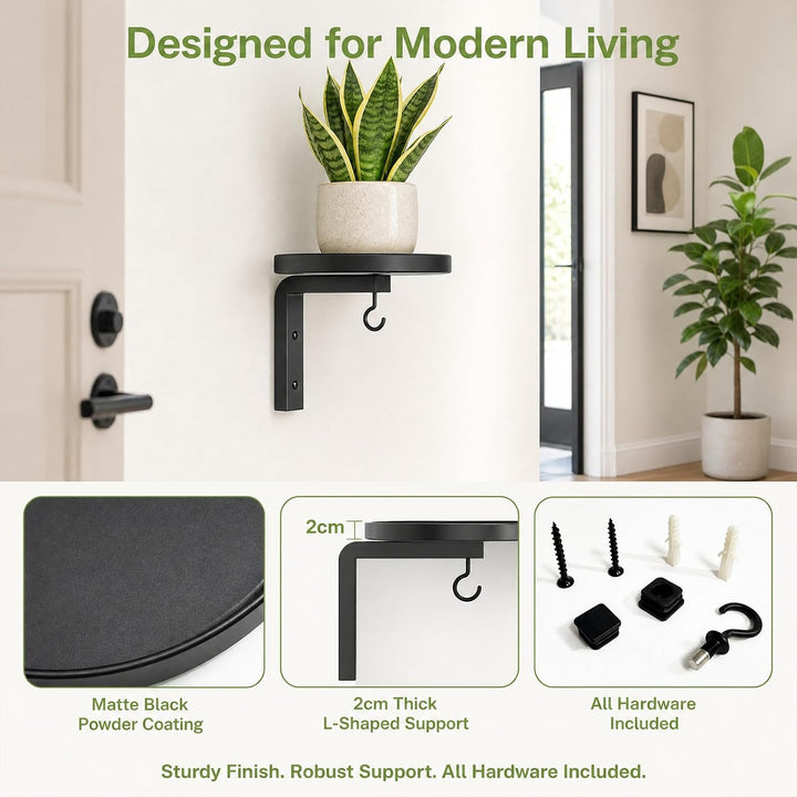 Pflanzenständer, Blumenständer Metall Wand mit Haken 2 Stück Pflanzenregal Plant Stand Indoor Flower