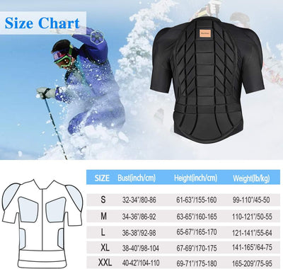BenKen Skiing Body Short Protector Schutzausrüstung Pad mit Futter Motor Brust Schulter Rückenschutz