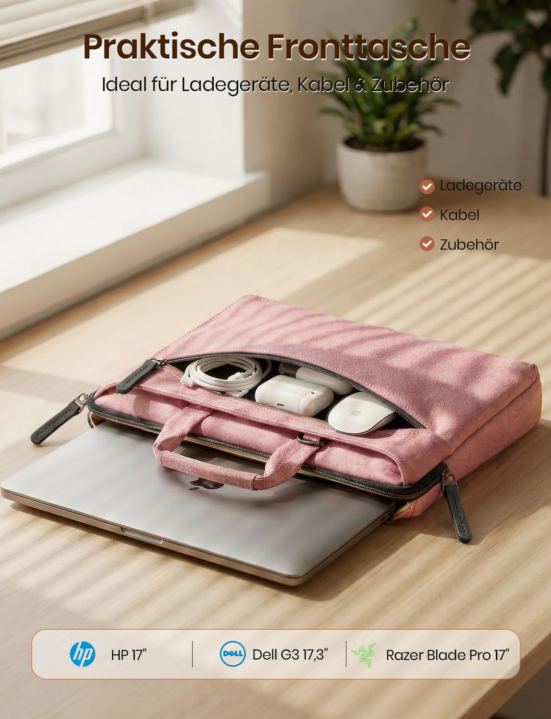DOMISO 17 Zoll Laptop Tasche Hülle Notebooktasche Wasserdicht Aktentasche Tragetasche Schultertasche